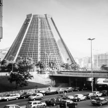 <p>Edgar Fonceca's concrete pyramidal cathedral was part of a wave of modernism in Brazil in the 1960s and 1970s (including a whole new capital city built on the ideals, Brasilia). In the foreground corner you can see a bit of another modernist stunner, the EDISE headquarters for Petrobras.</p>