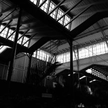 <p>Skylights and the zig-zagging roof at the Arminius Markthalle, a covered market dating from the 1890s.</p>