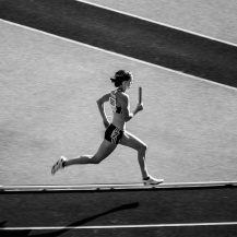 <p>Britain's Nicola Sanders runs the anchor leg of the women's 4x400m final at the 12th IAAF World Championships, at Berlin's Olympiastadion. Initially finishing fourth, the British team was later upgraded to bronze after the Russians were disqualified for doping.<br /></p>