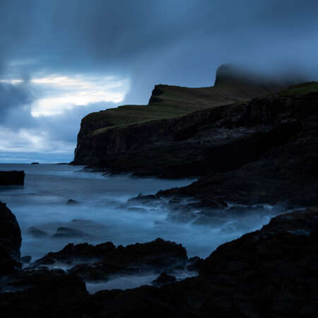 <p>Soaring cliffs and crashing waves at Sumba, the southernmost village of the Faroe Islands.<br /></p>