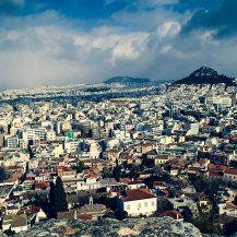 <p>A view over Athens toward the Strefi hill, from the Acropolis.</p>
