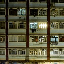 <p>The facade of the Ming Fung Building on Wan Chai Road reveals a few residents still up, burning the midnight oil. <br /></p>