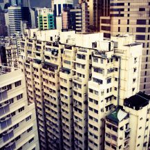 <p>A view of Wan Chai's verticality with the Wing Tak blocks on Bowrington Road front and centre, and more towers beyond in Causeway Bay.</p>