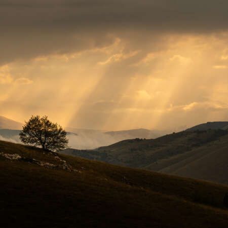 <p>Sunbeams and a cloud inversion in Abruxzo</p>