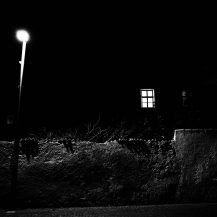 <p>A streetlight works wonders on an old wall.</p>