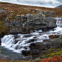 <p>A waterfall about a day's hike north of Upsete, in the Grånosmyrane reserve in central Norway.</p>