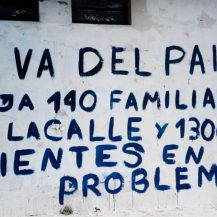 <p>'They flee the country, leaving 140 families in the street and 1300 customers with problems.' Popular outrage at a foreign bank's decision to pull out of Uruguay. The small flyers read 'Eurobanco destabilises the country' and 'Eurobanco fires 140 workers'.</p>