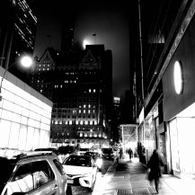 <p>People rushing toward a night out in midtown Manhattan.</p>