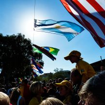 <p>The scene outside the stadium before a 2010 World Cup match between Argentina and Germany in Cape Town.</p>