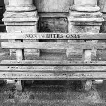 <p>As part of a memory project, artist Roderick Sauls installed two replica Apartheid-era benches outside the High Court Annex in Cape Town in 2007. It was here that race classification hearings took place based on the Population Registration Act (in effect from 1950 to 1991). A second law, the Separate Amenities Act of 1953, ensured the pseudo-mantra of 'separate but equal' by installing facilities like benches and water fountains designated 'Whites only' or 'Non-whites only'. <br /></p><p>Sauls' benches quote precise definitions from the legal text as a reminder of the fallacy, and provoke quite a reaction when stumbled upon...</p>