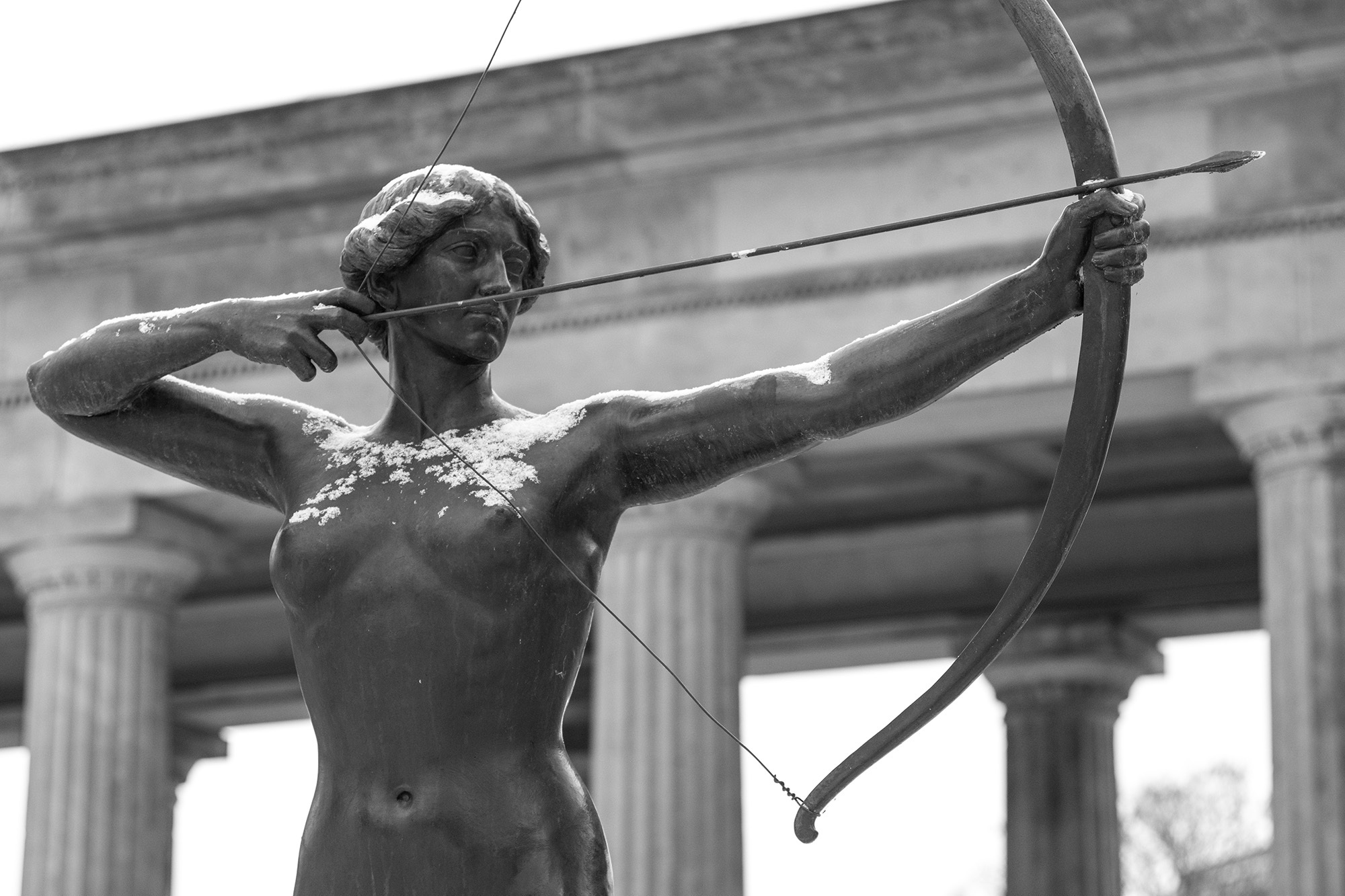 <p>A woman drawing a bow. Sculpture outside the Alte Nationalgalerie in Berlin.<br /></p>