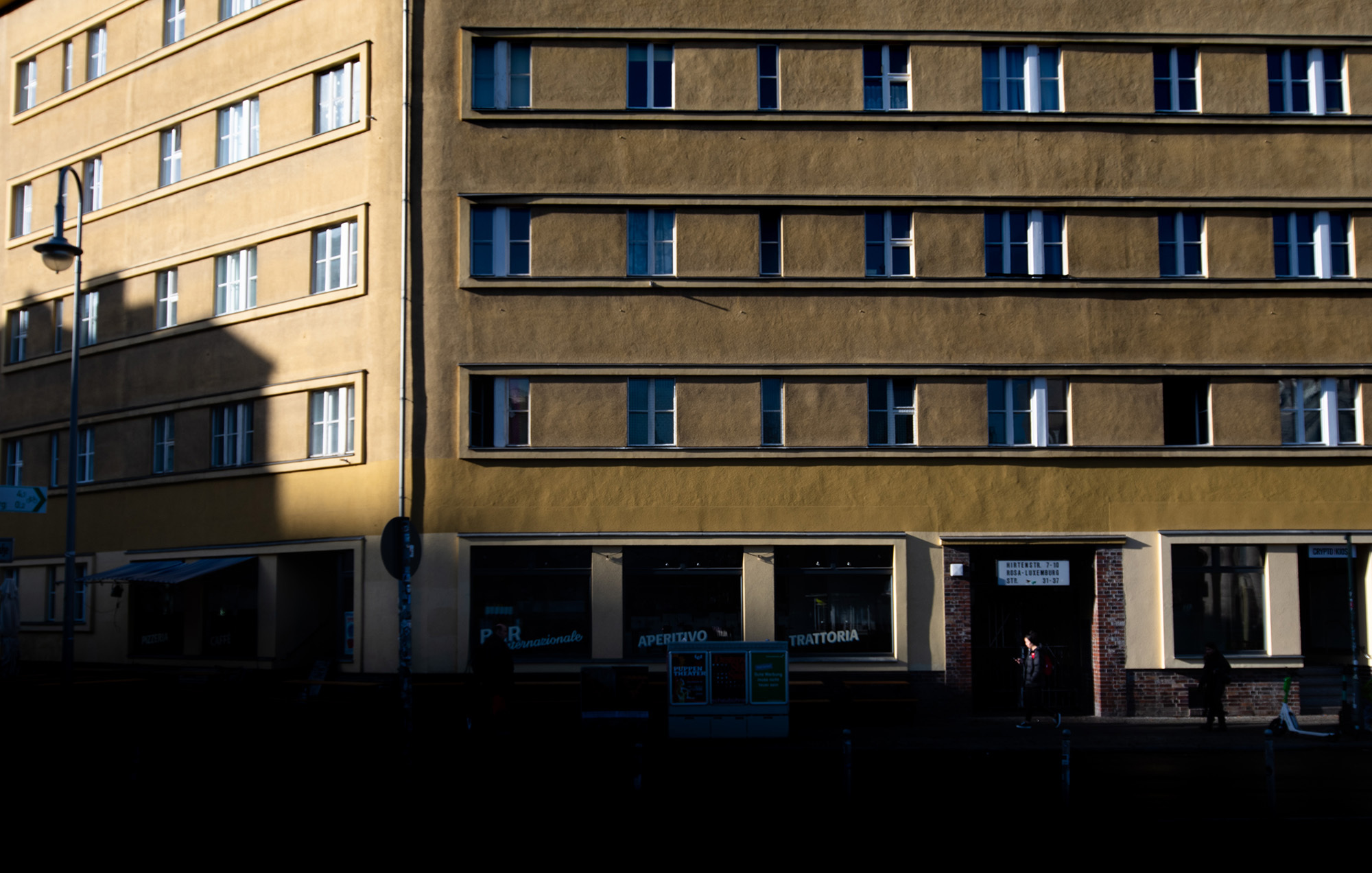 <p>Late autumn light hits a facade in central Berlin.</p>