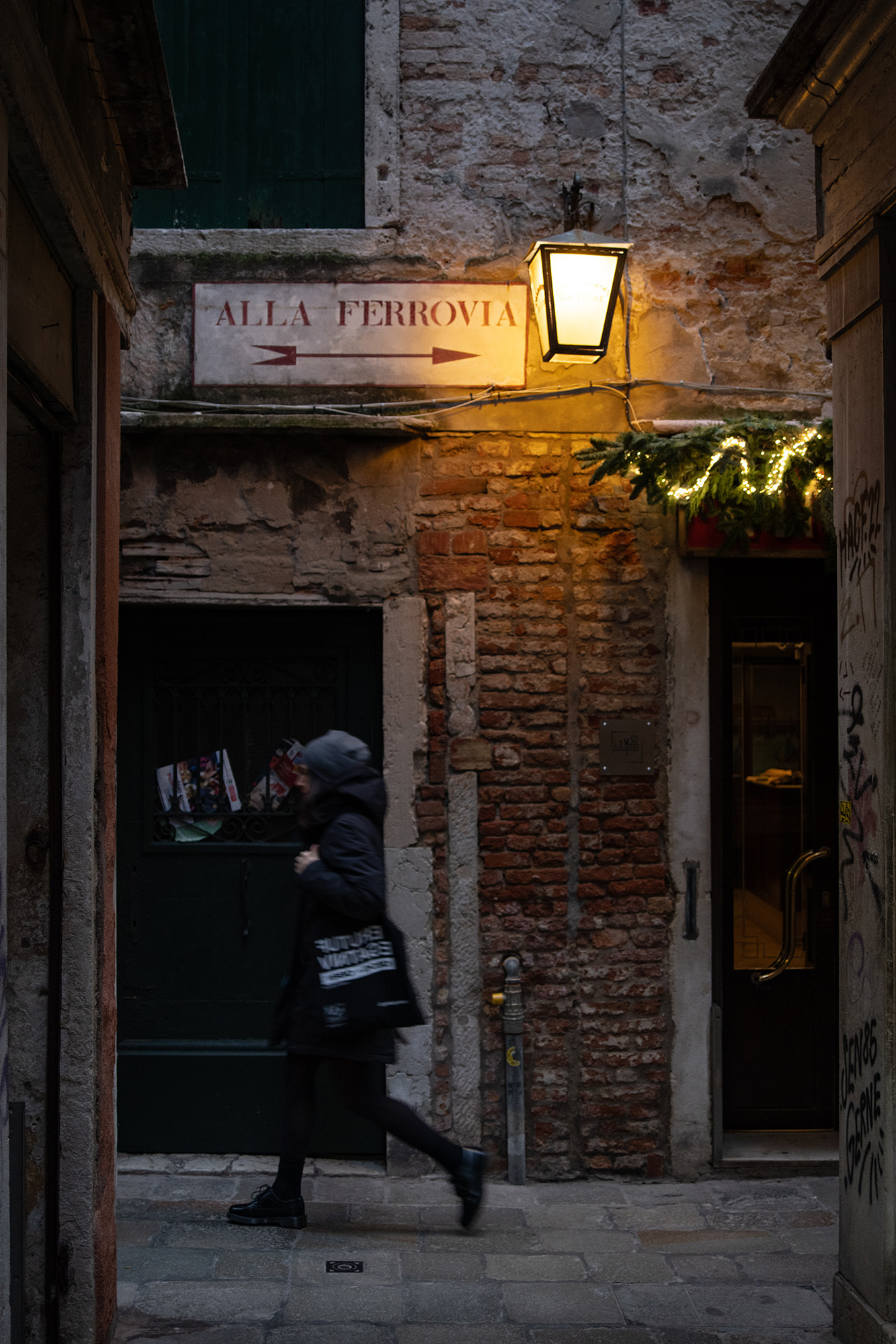 <p>One of Venice's narrow passageways.</p>