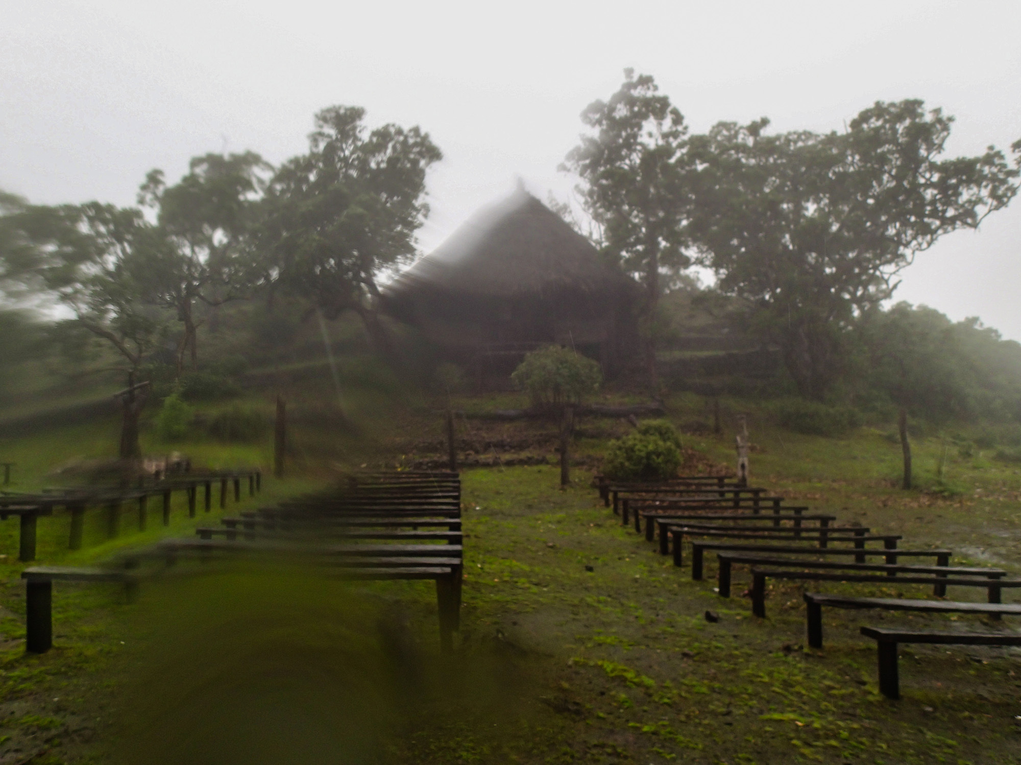 <p>A pilgrimage chapel lashed with rain on Mount Ramelau (Tatamailau), the highest peak in Timor-Leste (and through the wonders of colonialism, also once 'in' Portugal). </p>
